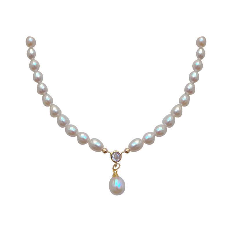 Women's Natural Pearl Necklace French Retro