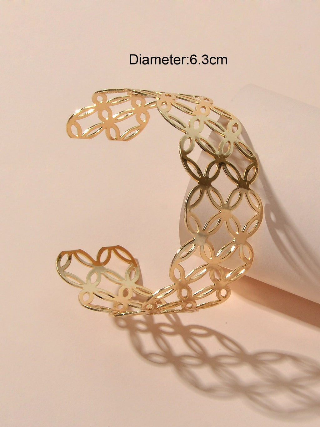 Hollow Cutout Wide Cuff Bangle Modern Statement Bracelet-3
