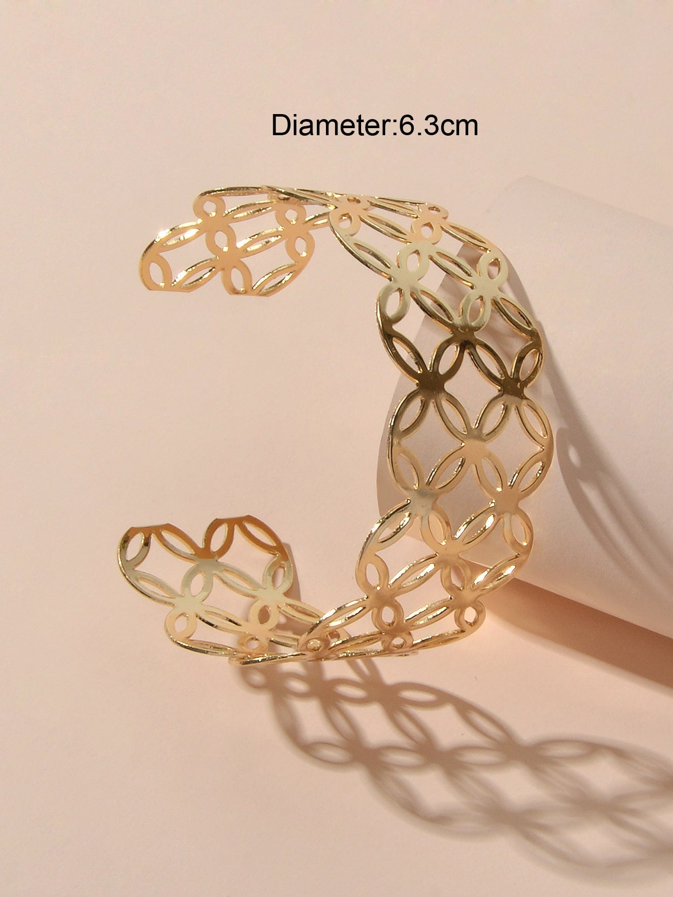 Hollow Cutout Wide Cuff Bangle Modern Statement Bracelet-3