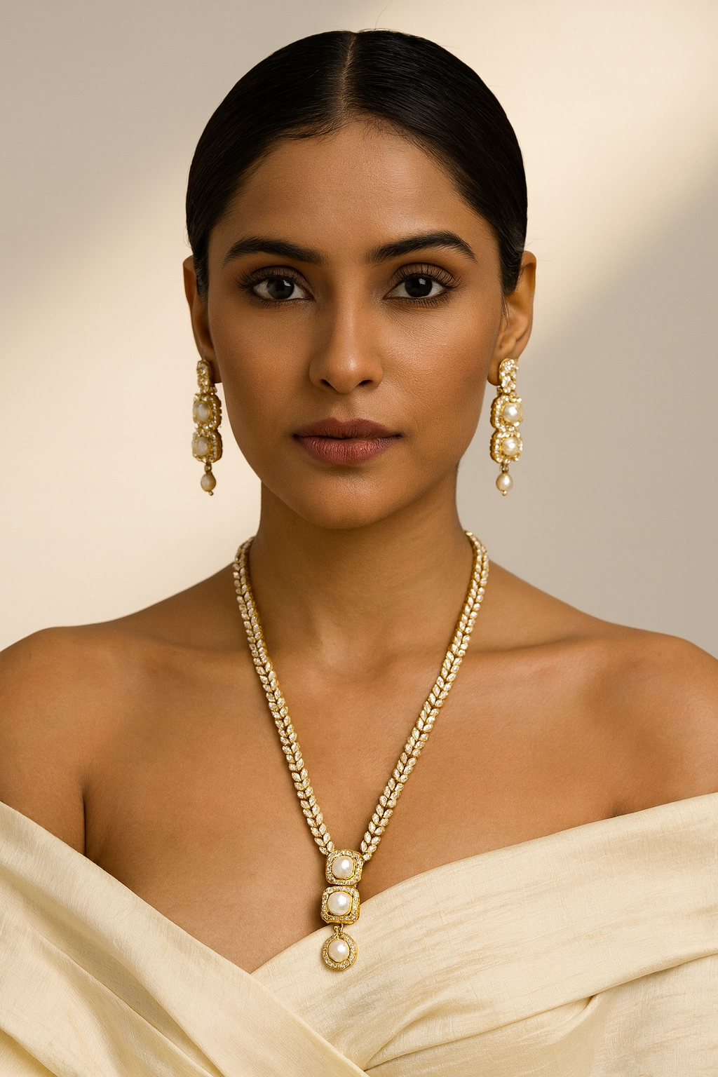 Pearl Necklace and earring set