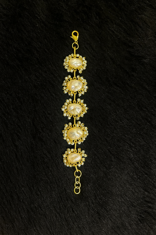 Antique Fusion Bracelet with Real Pearls