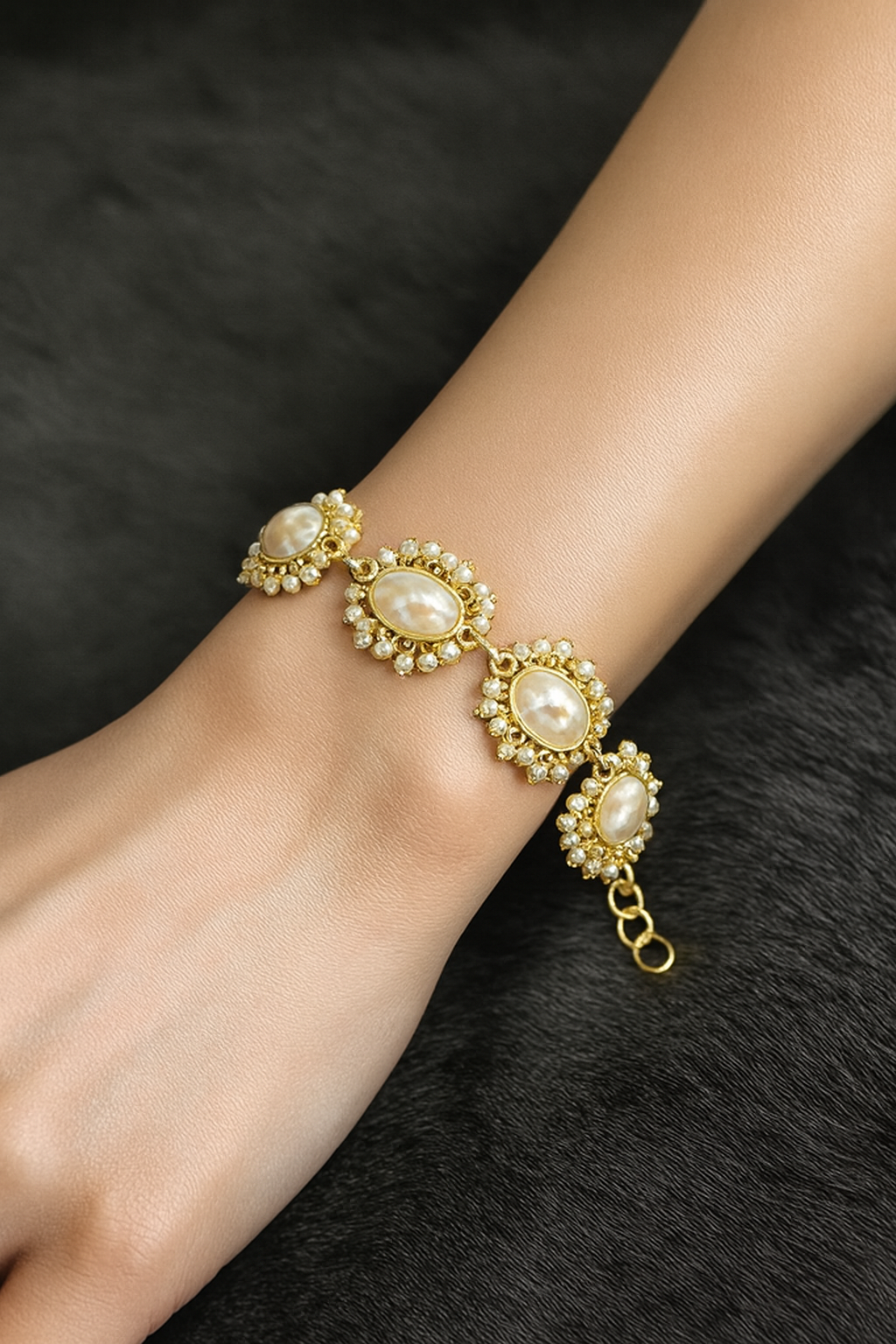 Antique Fusion Bracelet with Real Pearls